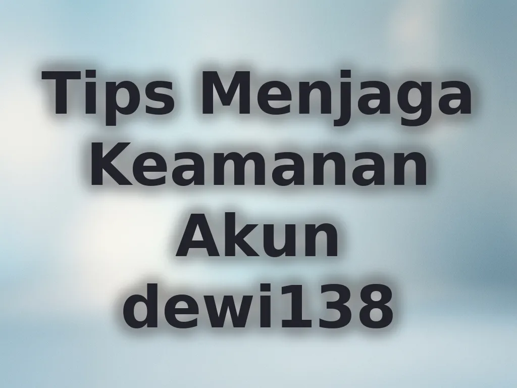 Tips Menjaga Keamanan Akun dewi138
